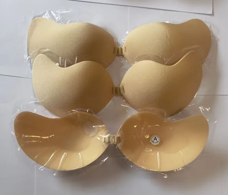 1 buah stiker dada silikon bentuk mangga Lift Up Bra Nude berperekat tanpa tali penutup tak terlihat kelopak payudara peralatan dalam