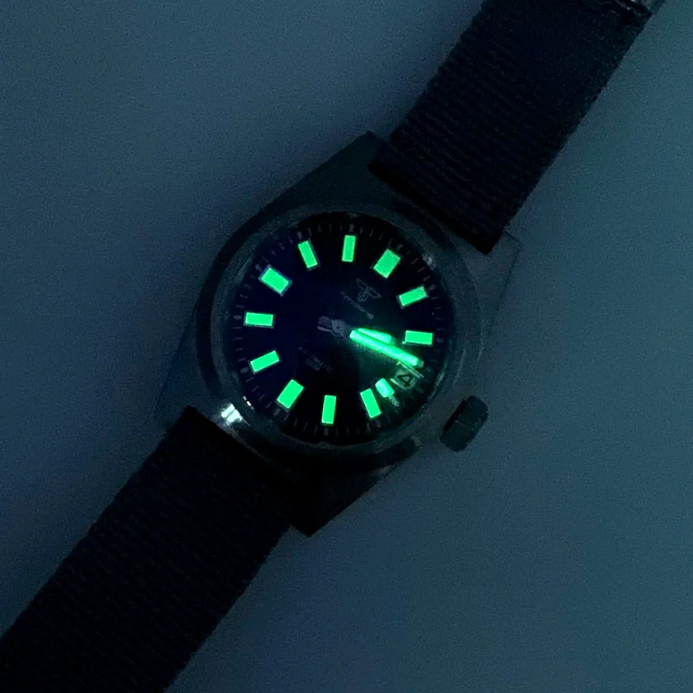 Tandorio-Reloj de buceo automático para hombre, cronógrafo mecánico de cristal de zafiro AR NH35 PT5000, resistente al agua hasta 200M, esfera