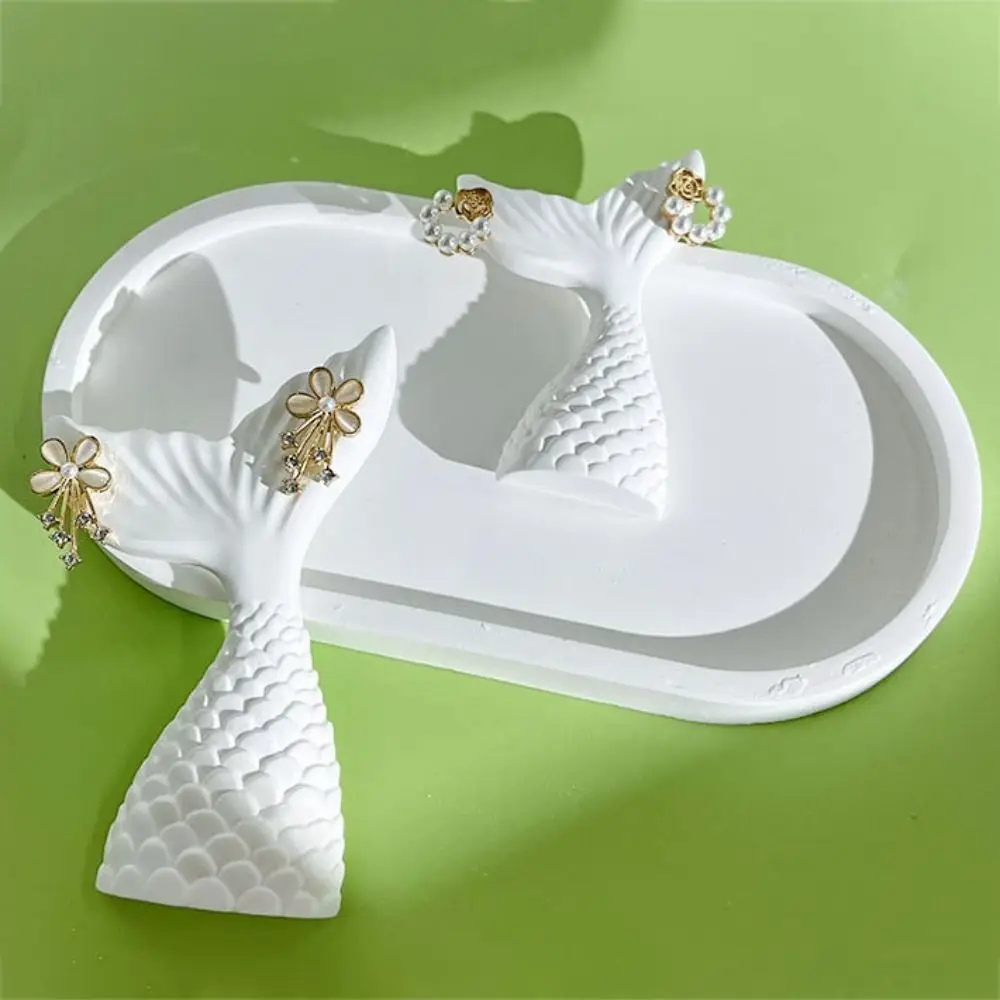 

Bracelet Necklace Fishtail Earrings Display Rack Watch Exquisite Gypsum Earrings Holder White Gypsum INS Earrings Display Stand