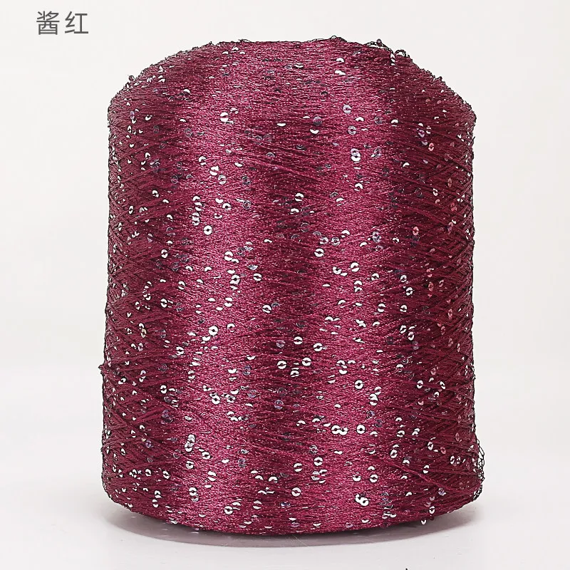 Seiden-Paillettengarn, spezielle merzerisierte Linie, 500 g/Rolle, handgefertigt, zum Selbermachen, 3 mm Pailletten, Handstrickgarn, ThreadDoll-Pullover-Stricklinie