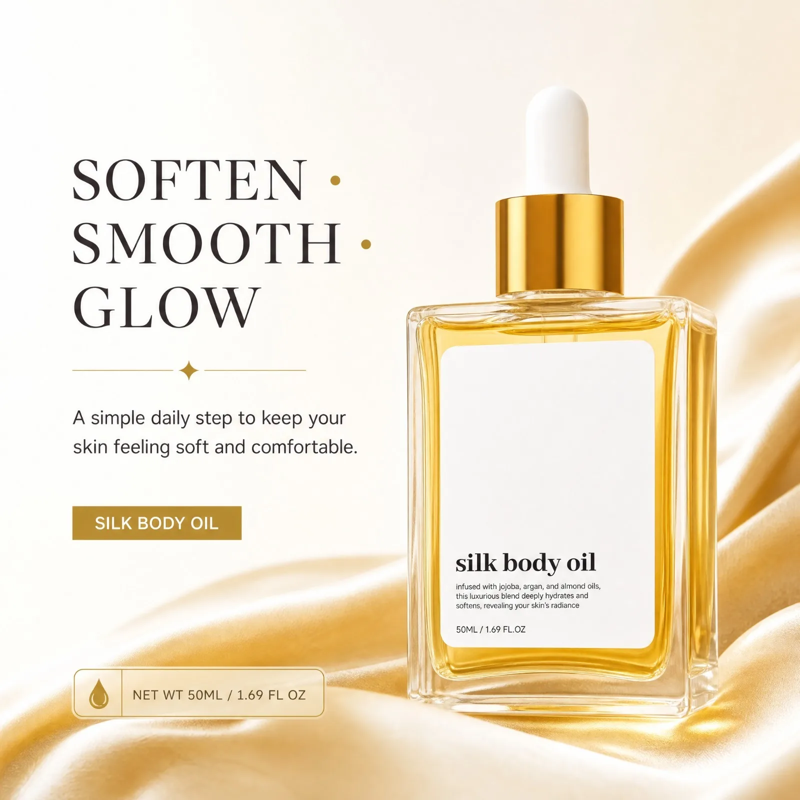 Firming Silk Body Oil Antiaging for Chest Thigh & Body Smooth Rejuvenation Massage Oil Moisturizing Skincare