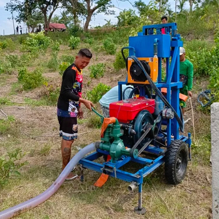 

Portable 100m 150m Deep Borehole Drill Machine for Water Wells Core Drilling Rig with Engine Pump Core Components