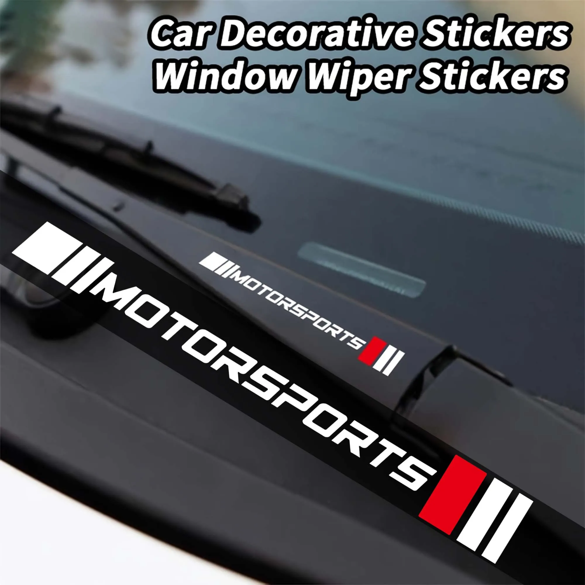 

2 шт./лист MOTORSPORTS наклейки на стеклоочистители автомобиля водостойкие самоклеящиеся виниловые наклейки для автомобильных дворников зеркала заднего вида
