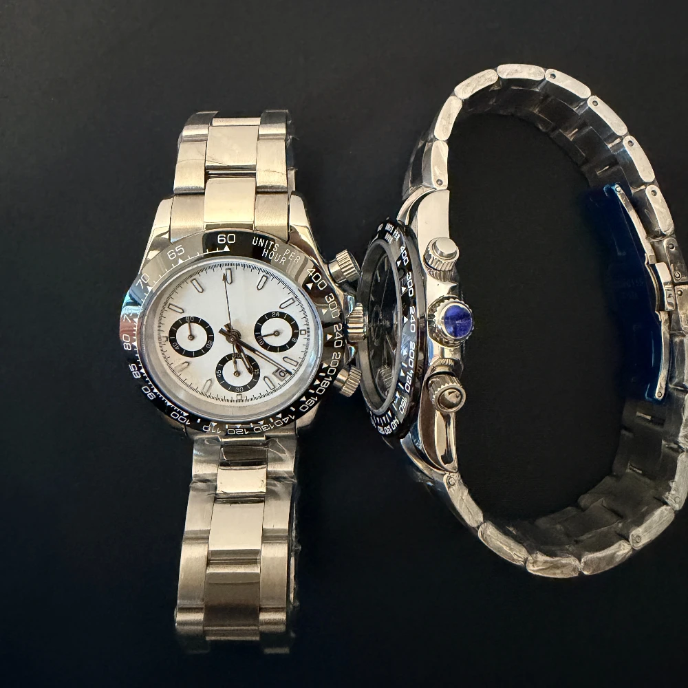 New Luxury Men's Quartz Watch Business Chronograph Watches Stainless Steel Date Display Sapphire Crystal 5Bar Unique Styles