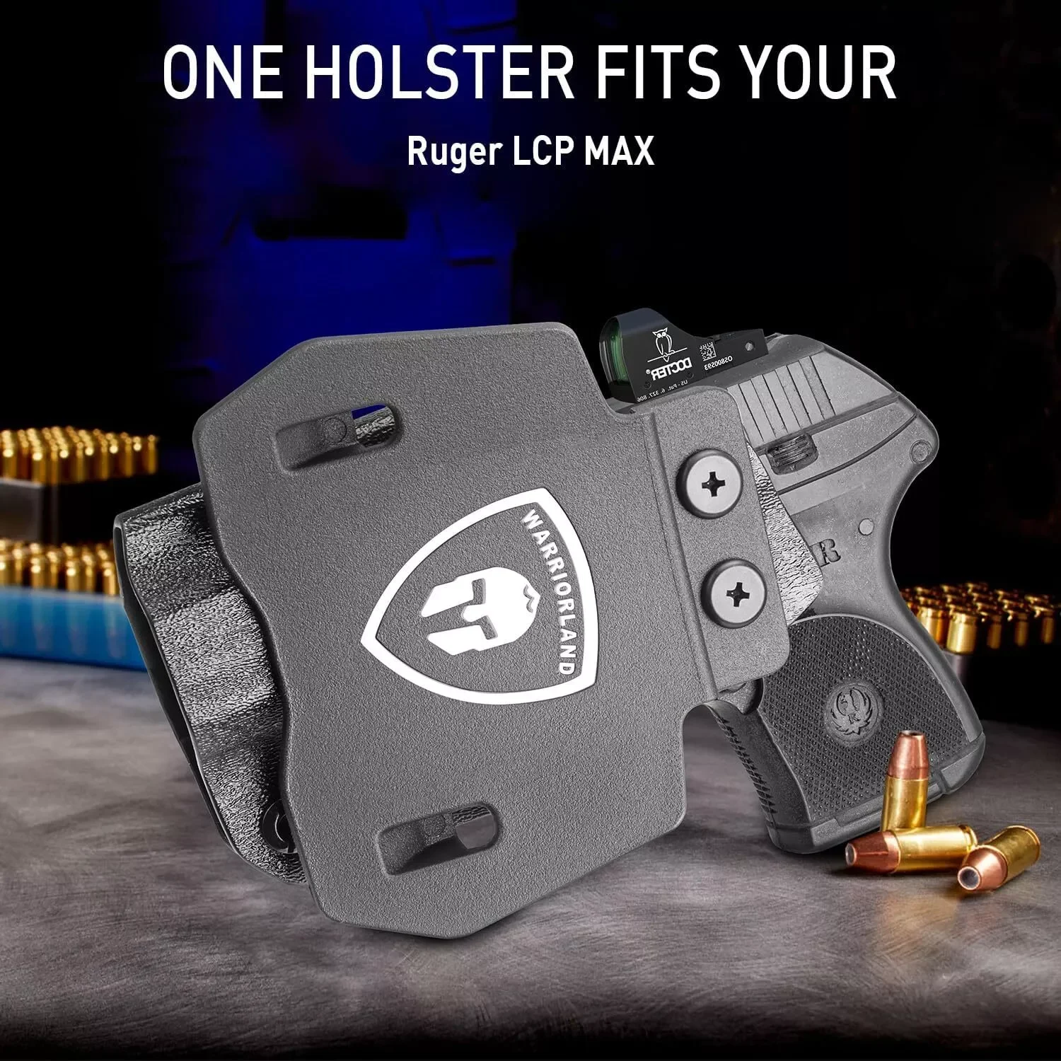 

Only Fit Ruger LCP Max Pistol,OWB Holster Optics Cut,Outside Waistband,Mounting sight,Lock Click Sound,Right Hand