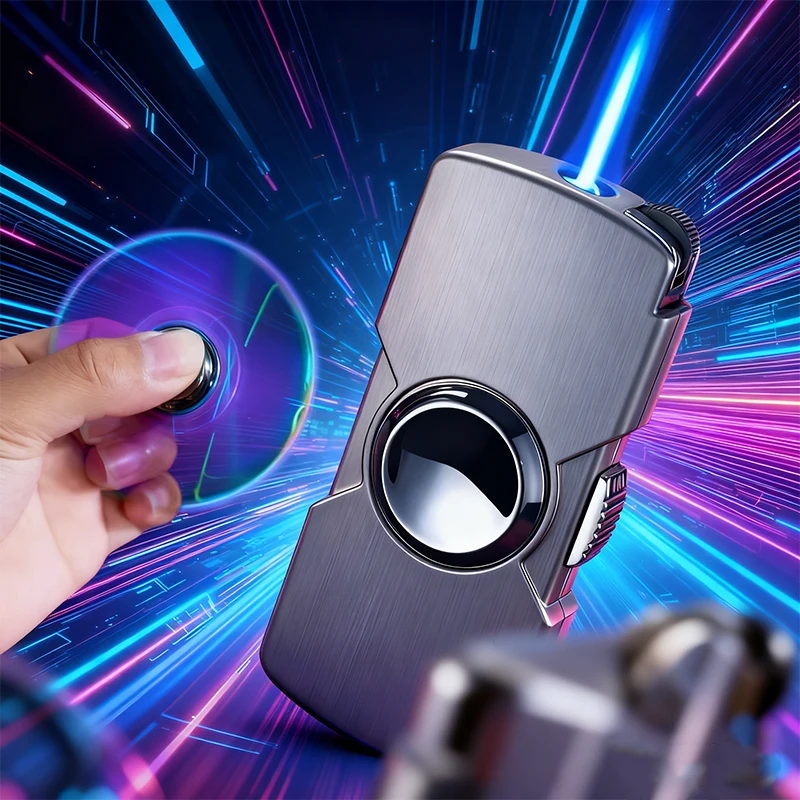 

New Rotating Gyro Lighter Creative Mini Metal Windproof Disc for Metal Gas Gift Tool Windproof Direct Blue Flame Lighter