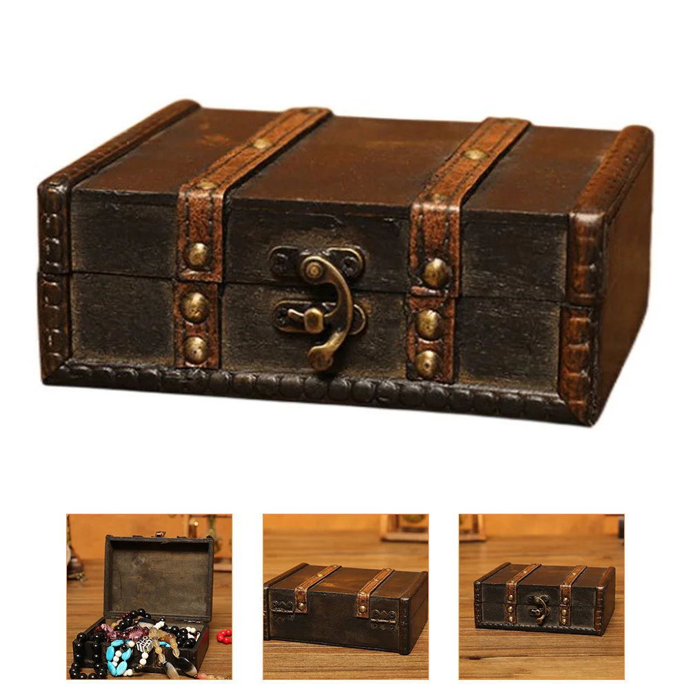 

1pcs Vintage Wooden Jewelry Box Large Capacity Storage Organizer For Necklace Bracelet Earring Trinket Desktop Sundries
