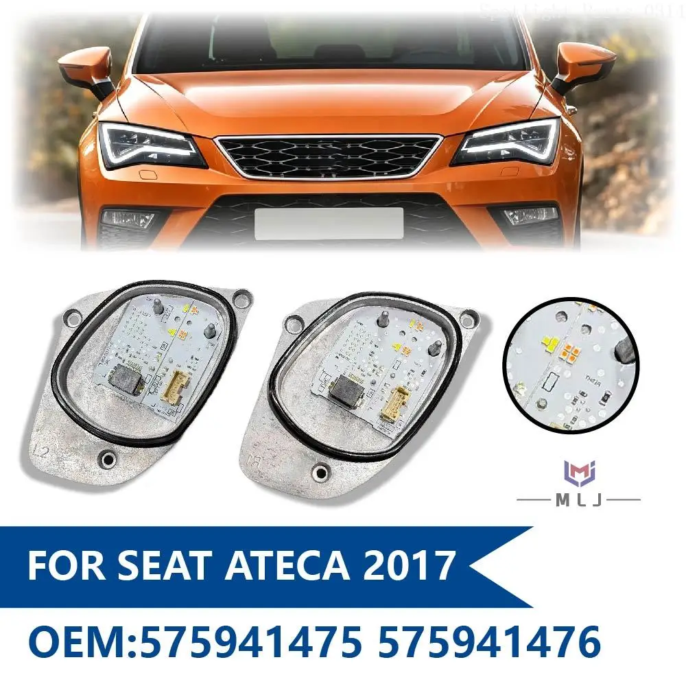 

OE 575941475 575941476 For VW Seat ATECA 2017 Angel Eye DRL Module LED Headligh Daytime Running Light Module Car Accessories