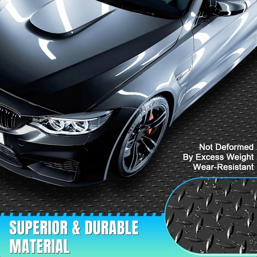 4x7 أقدام المرآب الكلمة حصيرة الماس لوحة المطاط الأرضيات لفة PVC المرآب الأرضيات لفات لسيارة كبيرة سيارات الدفع الرباعي شاحنة صغيرة RV #4