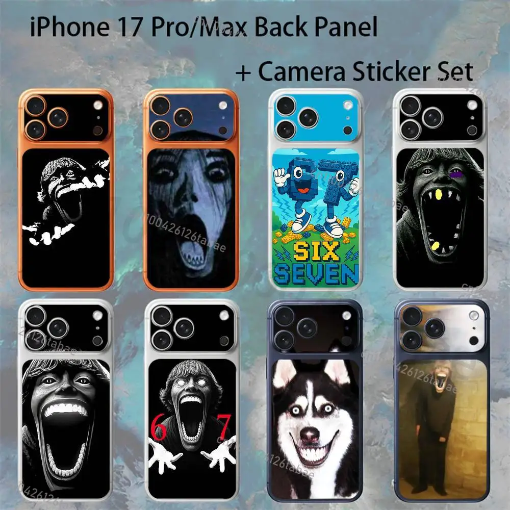 

INS Cool Luxury Six Seven 67 For iPhone 17Pro/ProMax Battry Back Cover with Camera Decal Skin Rear Protective Sticker Film
