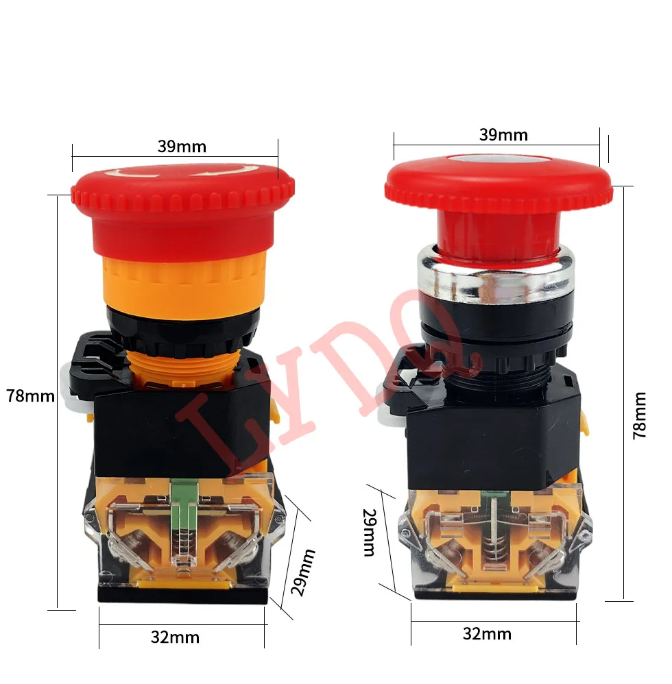 Emergency Stop Switch 10A LA38-11ZS Emergency stop button switch self-locking emergency stop push button for machine