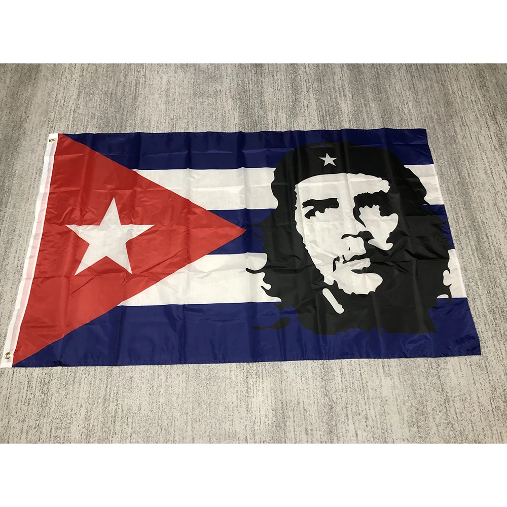 cuba revolution hero EI CHE Ernesto Guevara Flag 90x150cm Cuba flag double penetration polyester hanging banner for decoration