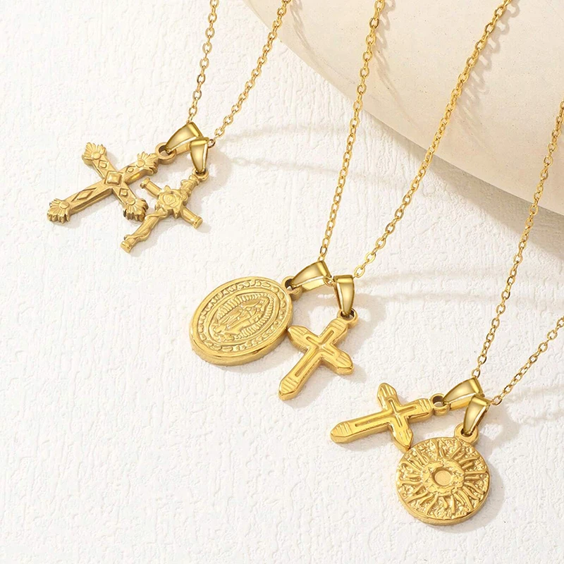Huitan Luxury Double Pendant Necklace Stylish Gorgeous Neck Accessories for Women Attractive Chic Punk Hip Hop party Jewelry Hot