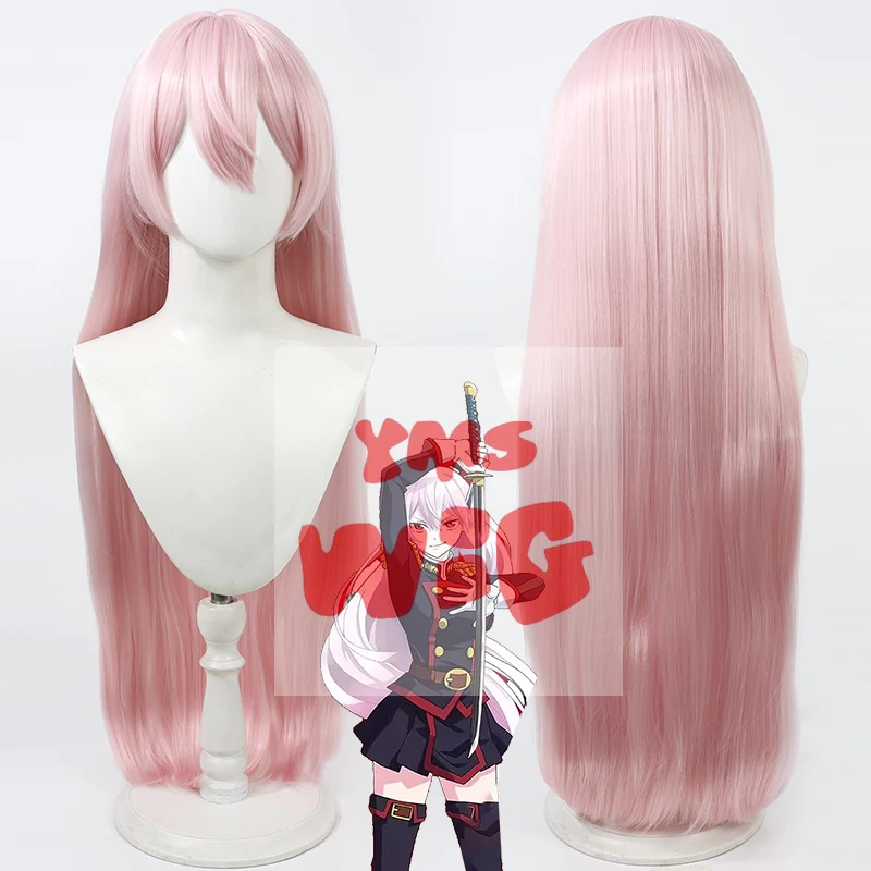 Mato Seihei No Slave Kyouka Uzen Cosplay Wig Long Pink Heat Resistant Synthetic Hair Halloween Party Role Play Carnival +Wig Cap