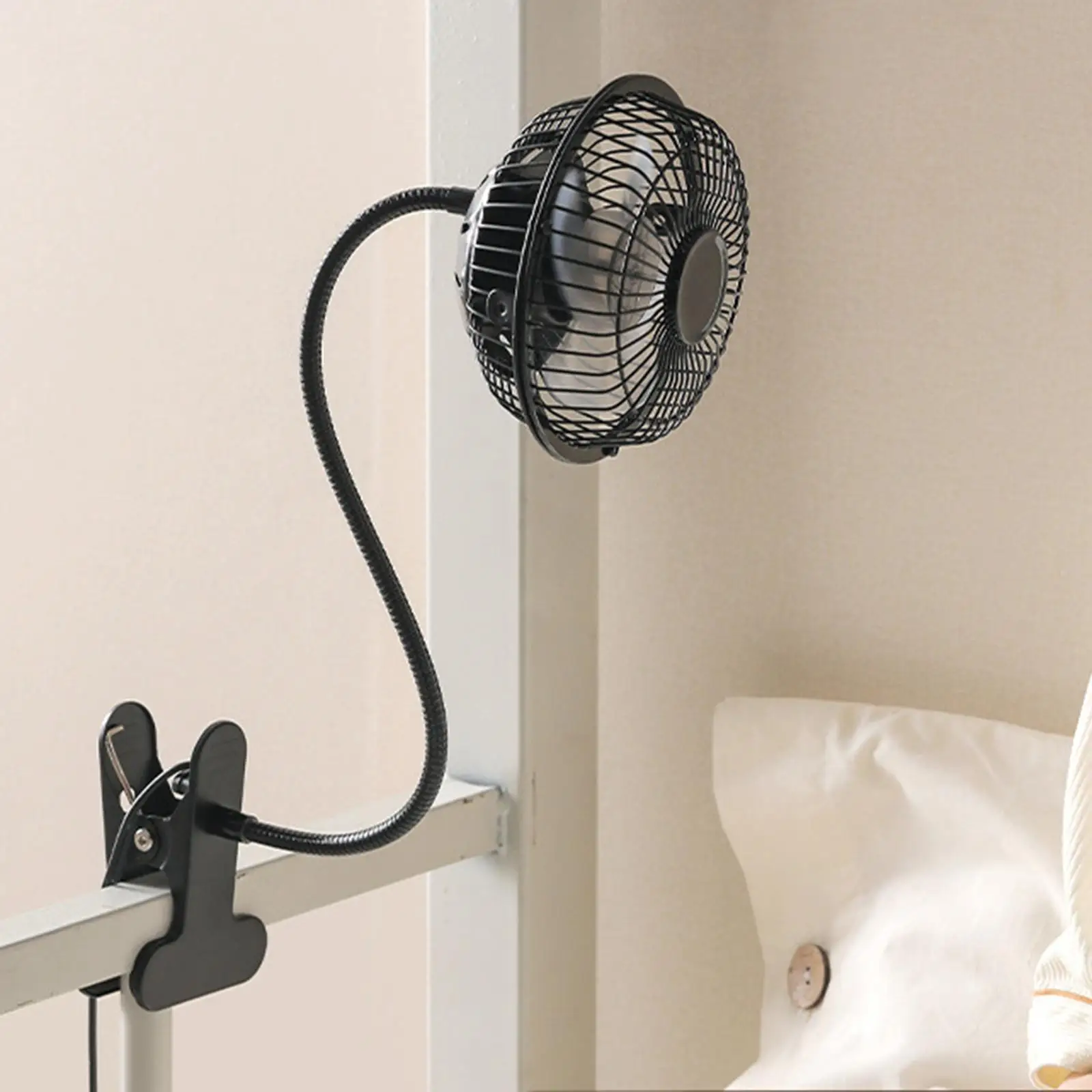 سرير مروحة شخصي محمول، مكتب المزرعة، مروحة صغيرة USB داخلية، مشبك على المروحة، قابل للتعديل لنوم السيارة والسفر وحقيبة الظهر في الصيف