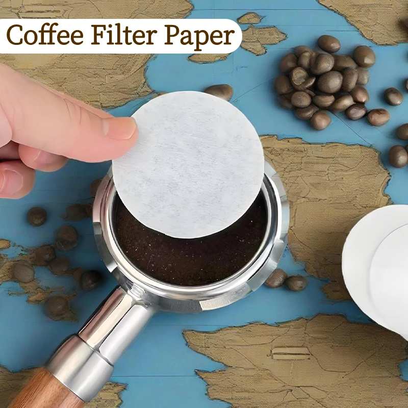 100pcs Coffee Filter Paper Espresso Paper Filters 51mm 53mm 58mm Puck Screen For Delonghi Breville Portafilter Machine Tools