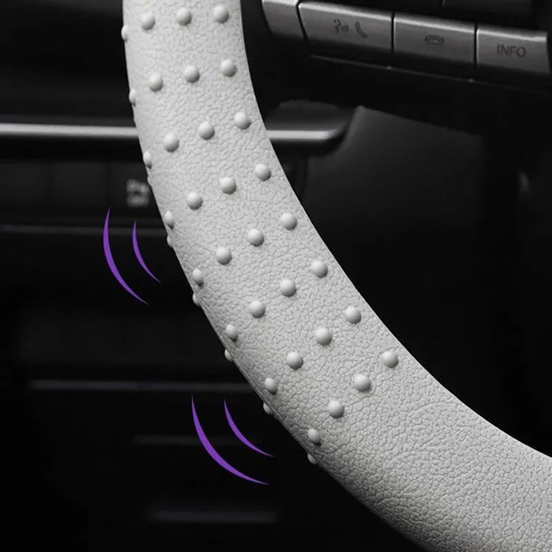 Silicone Car Steering Wheel Cover Universal Anti-slip Steer Protector Case Washable 38cm Car Interior Protector Covers