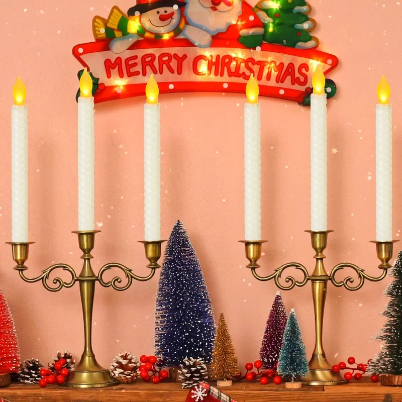 3/1Pcs LED Candle Long Pole Candle Light Battery Operated 3D Realistic Flameless Candles Lights for Wedding Party Candles Decor