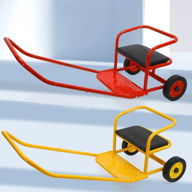 子供用プルワゴン、屋外遊び用キッズライドオン三輪車、快適なシートと柔らかいハンドル付きの幅広メタル幼児用おもちゃ