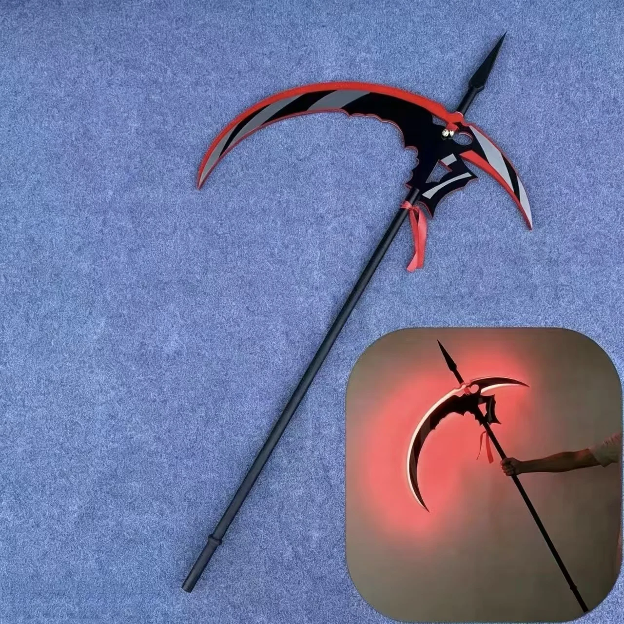 Fox Iris Cos Weapons Luminous Sickle Anime Magical Girl Cosplay Prop Model Halloween Christmas Fancy Party Costume Accessories