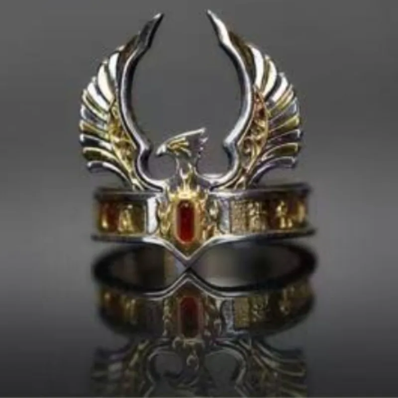 Compatible with Total War Phoenix Crown Ring Eye Adjustable Opening Rings Jewelry Accessories Xmas Gift
