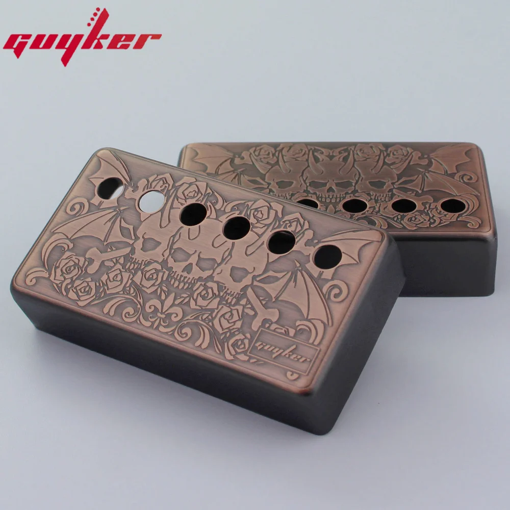 1 Set Humbucker Guitar Pickup Covers Cupronickel Material Three Headed Pattern Surface for LP Guitar Parts 50 52MM