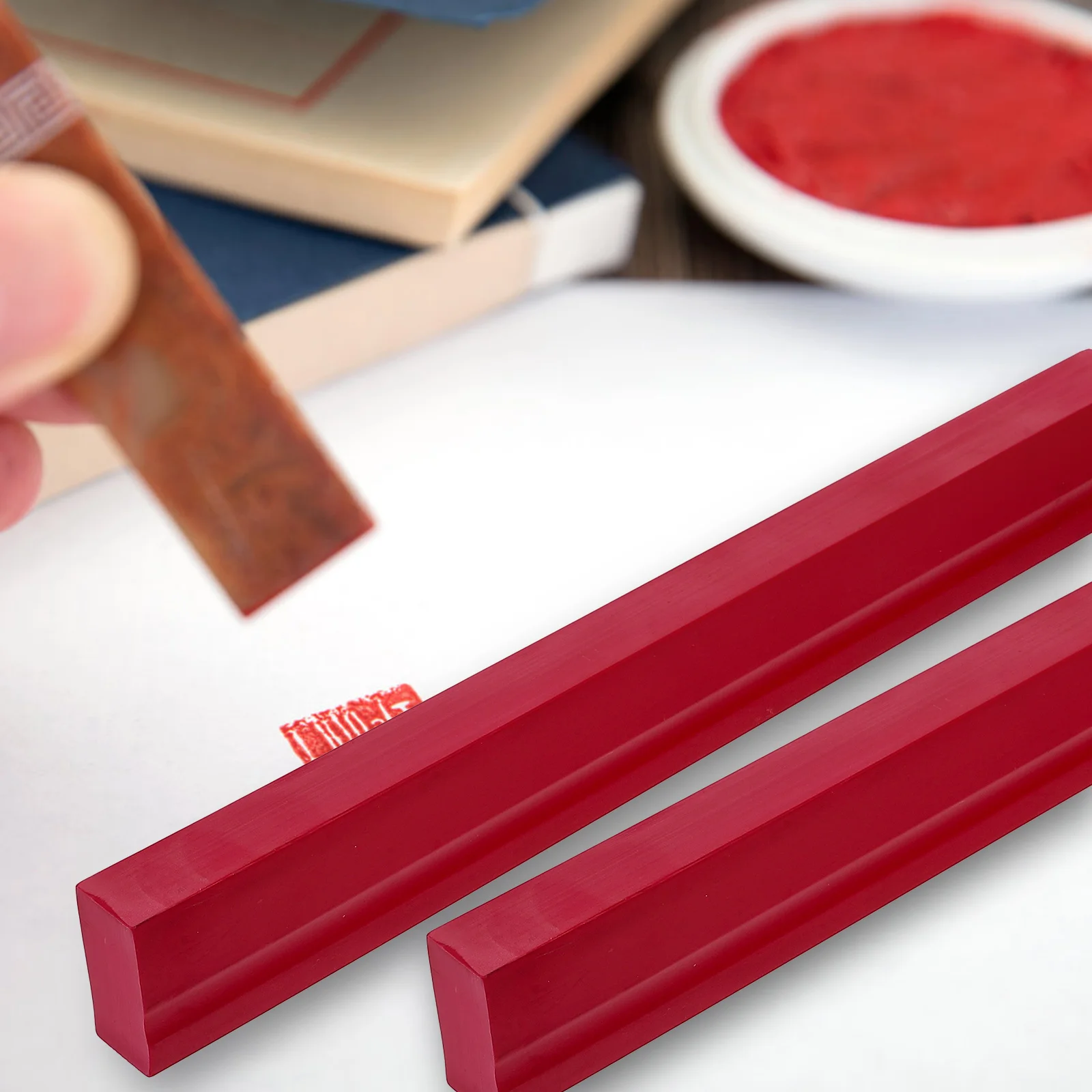 Red Plastic Slotted Stamp Long Carving Block Making Supplies DIY Seal Postage Stamps Material Rubber