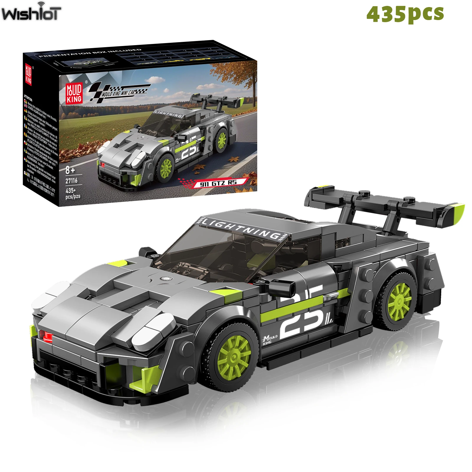 

Mould King 27116 911 BTZ R5 GT Racing Car 435PCS Building Blocks Mini Sports Car Model with Display Box Collectible Toys Gift