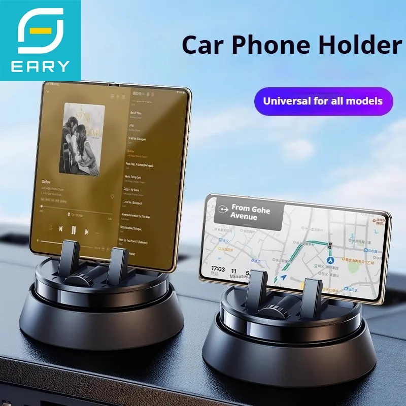 

Eary Car Phone Holder Stand Mount for Dashboard With 360 Rotatable Stand for iPhone 17 16 Pro Max Samsung S25 Ultra Z Fold 7 6 5