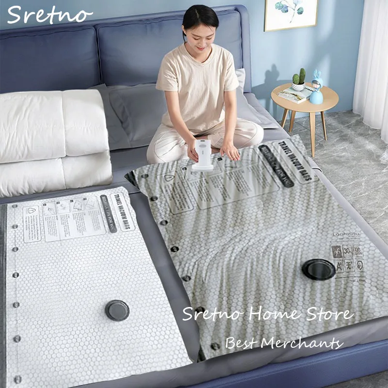 SRETNO 2026 السفر فراغ ضغط حقيبة حقيبة التخزين مجموعة السفر بطانية مفرغة الملابس أكياس خاصة صندوق تخزين ملابس المنظم #1