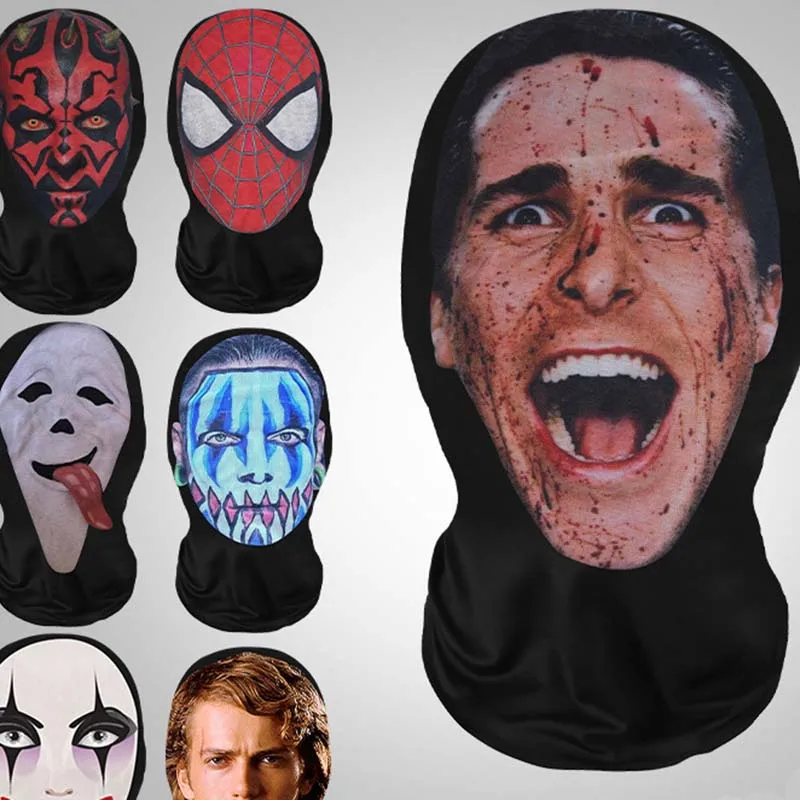 Summer Transparent Fashion Funny Mesh Hood Halloween Party Role-Playing Hooded Skull Trick Riding Mask Sunscreen Mask