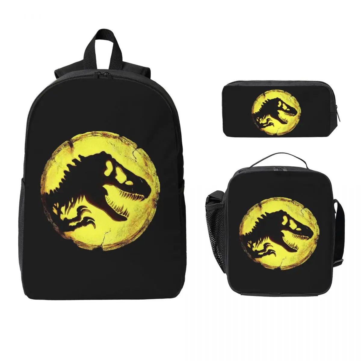 

Jurassics Park Jurassics World Dinosaur Backpack BookBag School Bag Laptop Shoulder Bags 3ps Insulated Lunch Bag Pencil Case