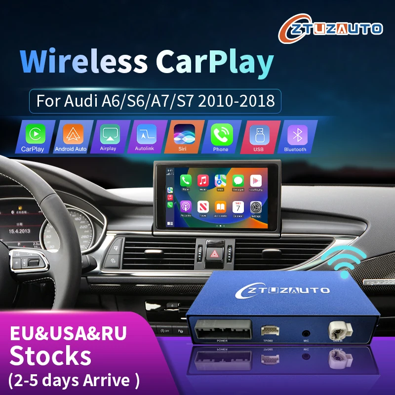 Wireless Apple CarPlay Android Auto Interface for Audi A6 A7 S6 S7 2010-2018, with Mirror Link AirPlay Navigation Functions