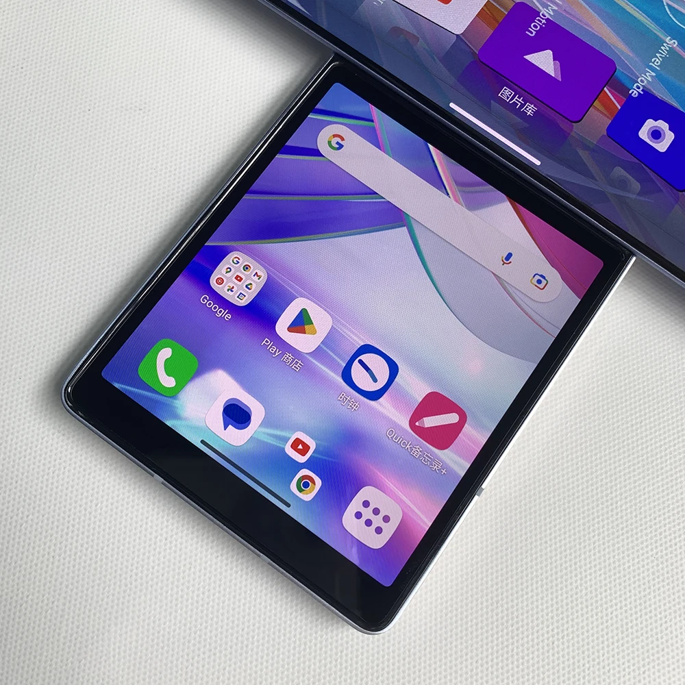 LG WING 5G هاتف محمول أصلي غير مقفول F100N النسخة الأمريكية 4G LTE هاتف محمول 6.8 بوصة 8 جيجابايت رام 128 جيجابايت/256 جيجابايت ROM أندرويد LG WING F100