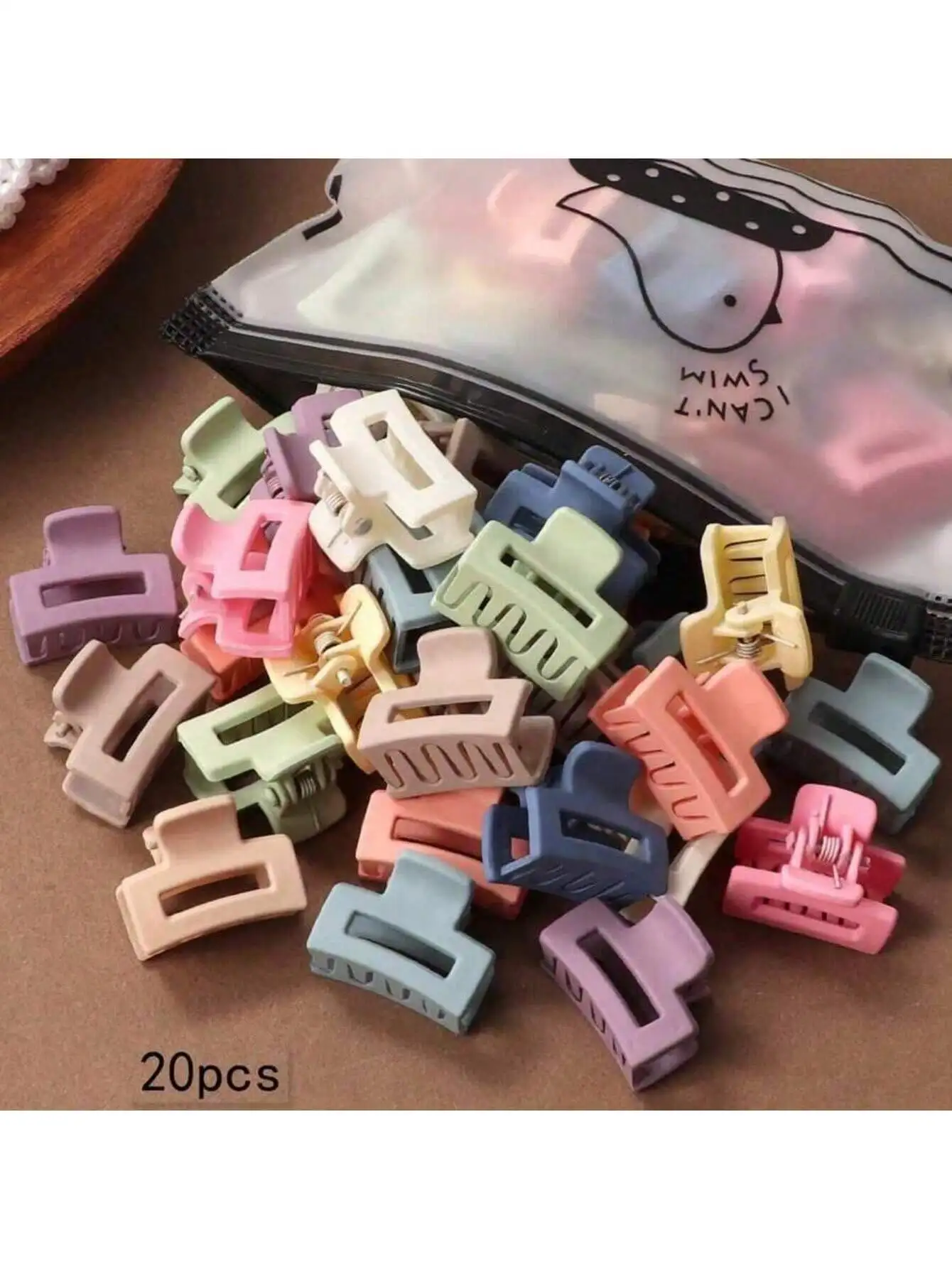 20pcs Morandi Small grab clip Bangs Broken hair clip Clip High ponytail hair clip New side clip