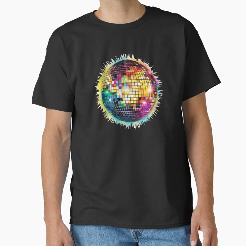 

70s Disco Ball 1028 Disco Elysium RPG Video game music fans Funny Gift T shirt for man Large size Tops Graphic Print Clothes