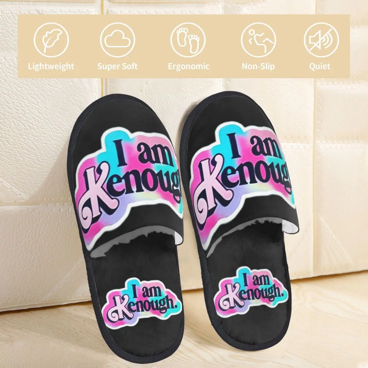 I Am Kenough Men Women Furry Indoor slippers,Warm special Anti-skid Slippers