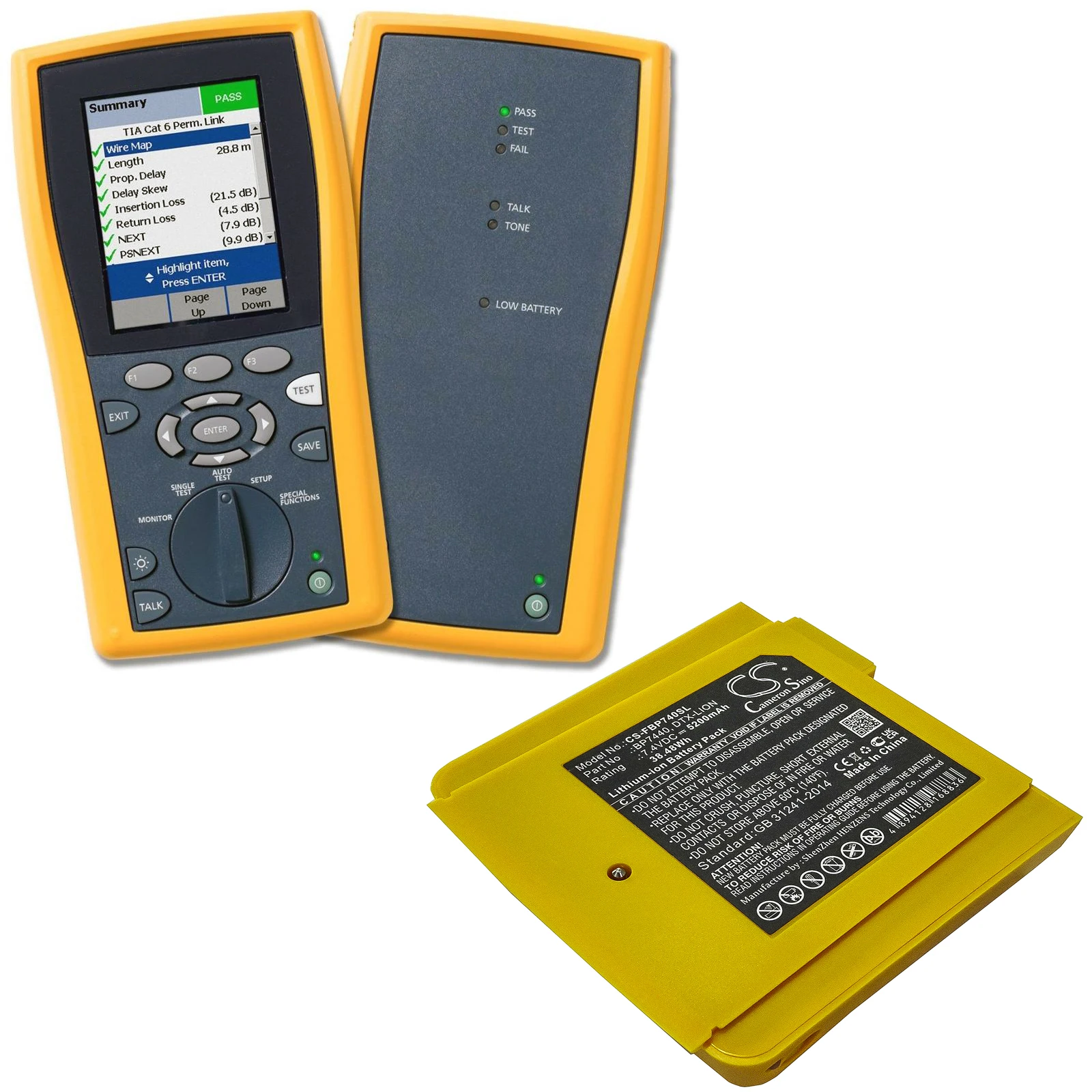 Cameron Sino 5200mAh Battery For Fluke DTX-1200-M  DTX-1200-MS  DTX-1800-M  DTX-1800-MS BP7440  DTX-LION