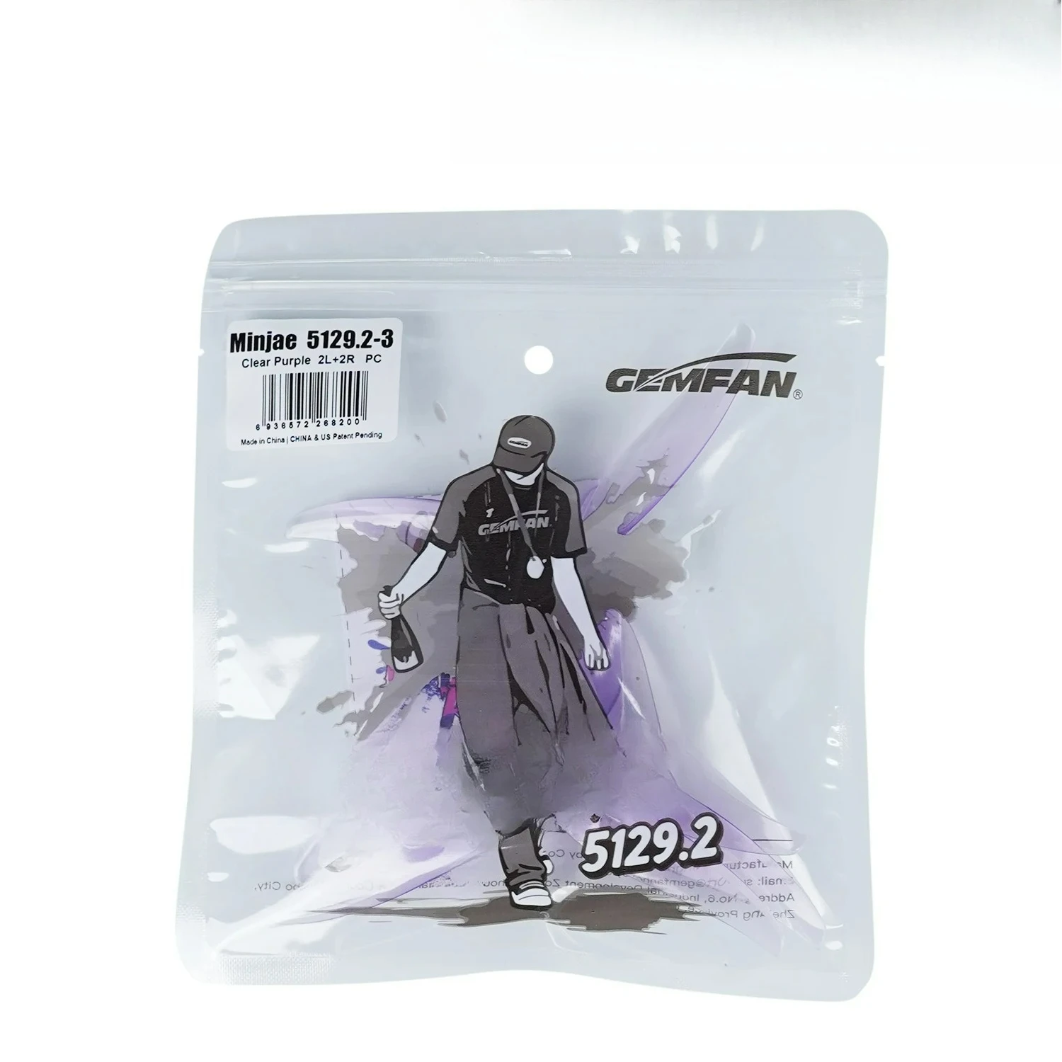 Gemfan 5129.2 MinJae Prop Set. 3-blade PC Design, 5.1