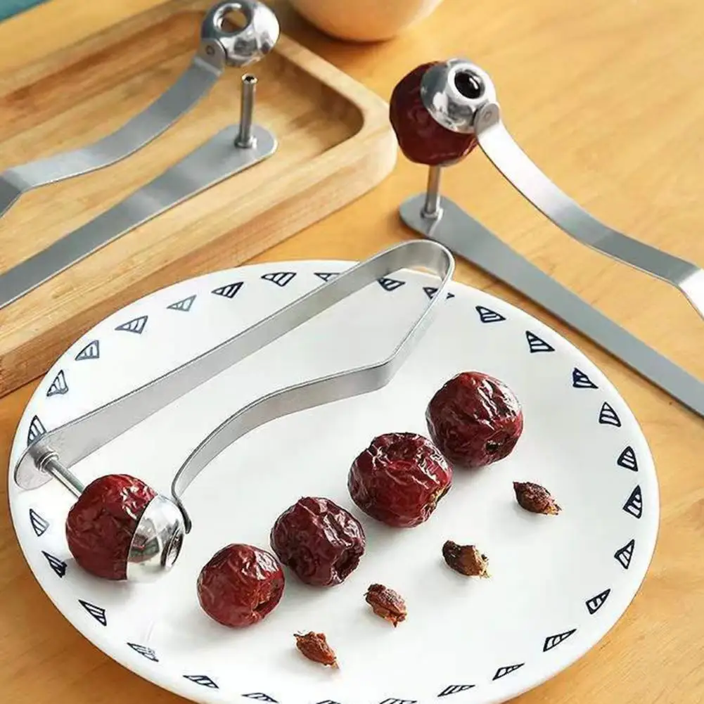 Stainless Steel Cherry Pitter Tool Fruit Core Remover for Cherries Olives Red Dates Jujube Hawthorn Kitchen Quick Remove Gadget