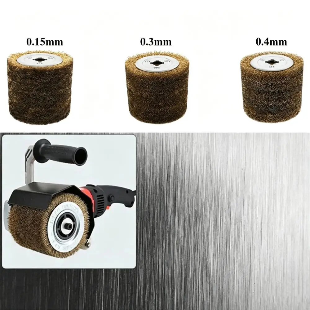 Copper Coated Steel Wire Polishing Wheel Metal Wire Brush Steel Wire Roller Wire Brush Wheel Oxidation Removal Rust Removal