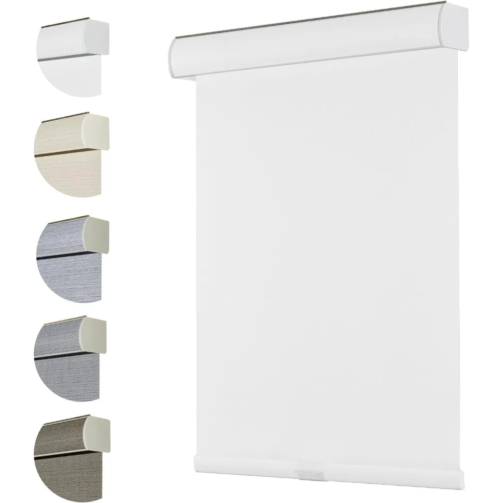 Free-Stop Cordless Roller Shades 100%Blackout Roller Blinds for Window Blinds (White,70