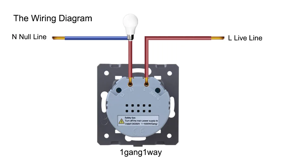WELAIK EU 220V Single wire  Doorbell Reset Wall Touch Switch-DIY Parts 1gang 1way  A911ML