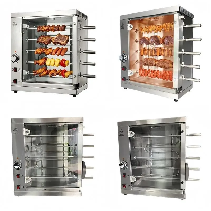 220V Commercial Electric Chicken Rotary Grill Large Capacity Automatic Kebab Roasting Machine for Restaurant