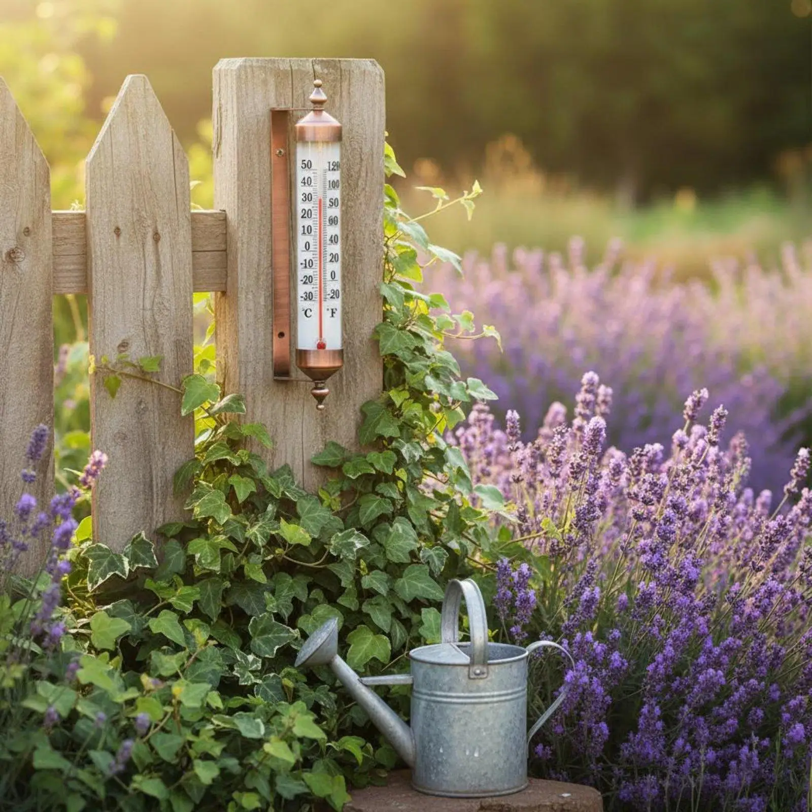 Glass Tube Garden Thermometer Analog Outdoor Thermometer Rustic Appearance