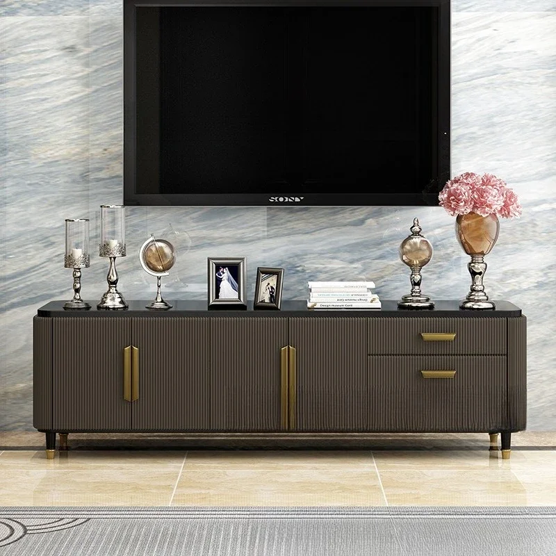 Modern light luxury solid wood audio-visual cabinet, living room video cabinet, locker coffee table, TV cabinet combination