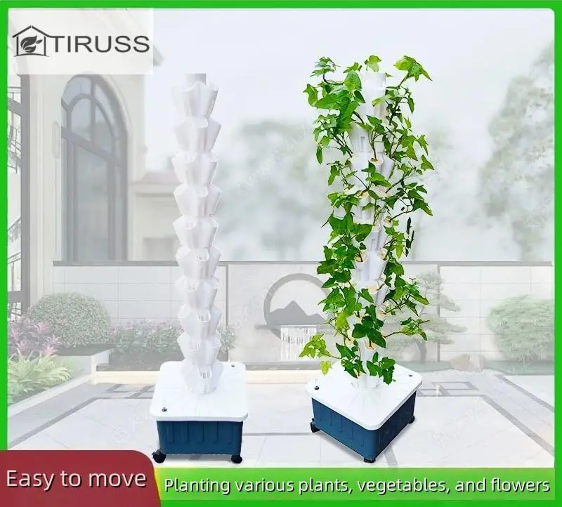 26895-9872b8.jpg Hydroponic Growing System Kit Premium 50-Hole Aeroponic Vertical Tower Pump Mobile Water Tank