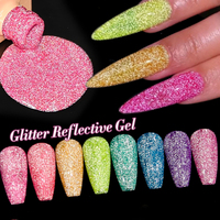 UR SUGAR 15ml Fluorescent Reflective Nail Gel Polish Glitter Neon Flash Effect Semi Permanent UV LED Gel Nail Art Manicure