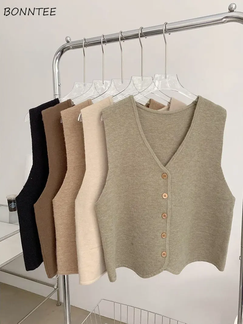 Pullover en Tricot Vintage pour Femme, Gilet Décontracté, Solide, Élégant, Mode Coréenne, Chic, Chaud, Nouvelle Collection Automne Hiver