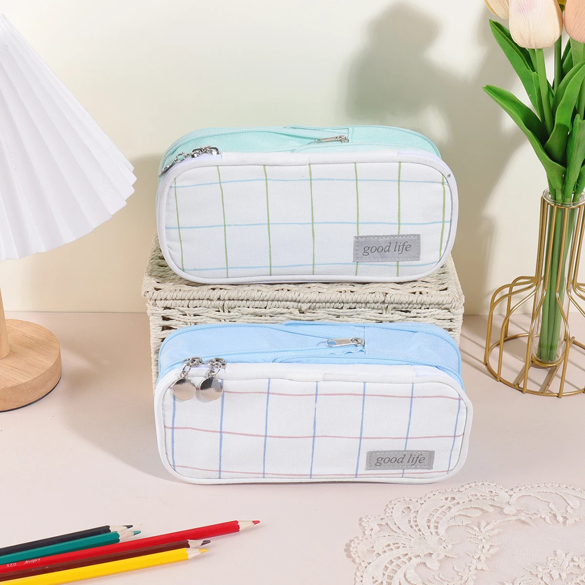 Creative Macaron-Colored Pencil Case, Three-Dimensional desktop Decoration, Used for Storing Stationery and Office Supplies